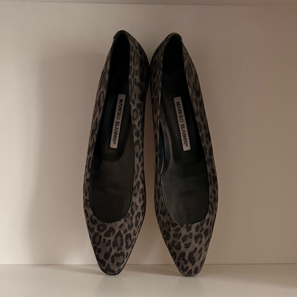 MANOLO BLAHNIK ‘Leo’ Suede Flats – Grey Leopard | EU 39.5 / US 9 - Picture 7 of 12